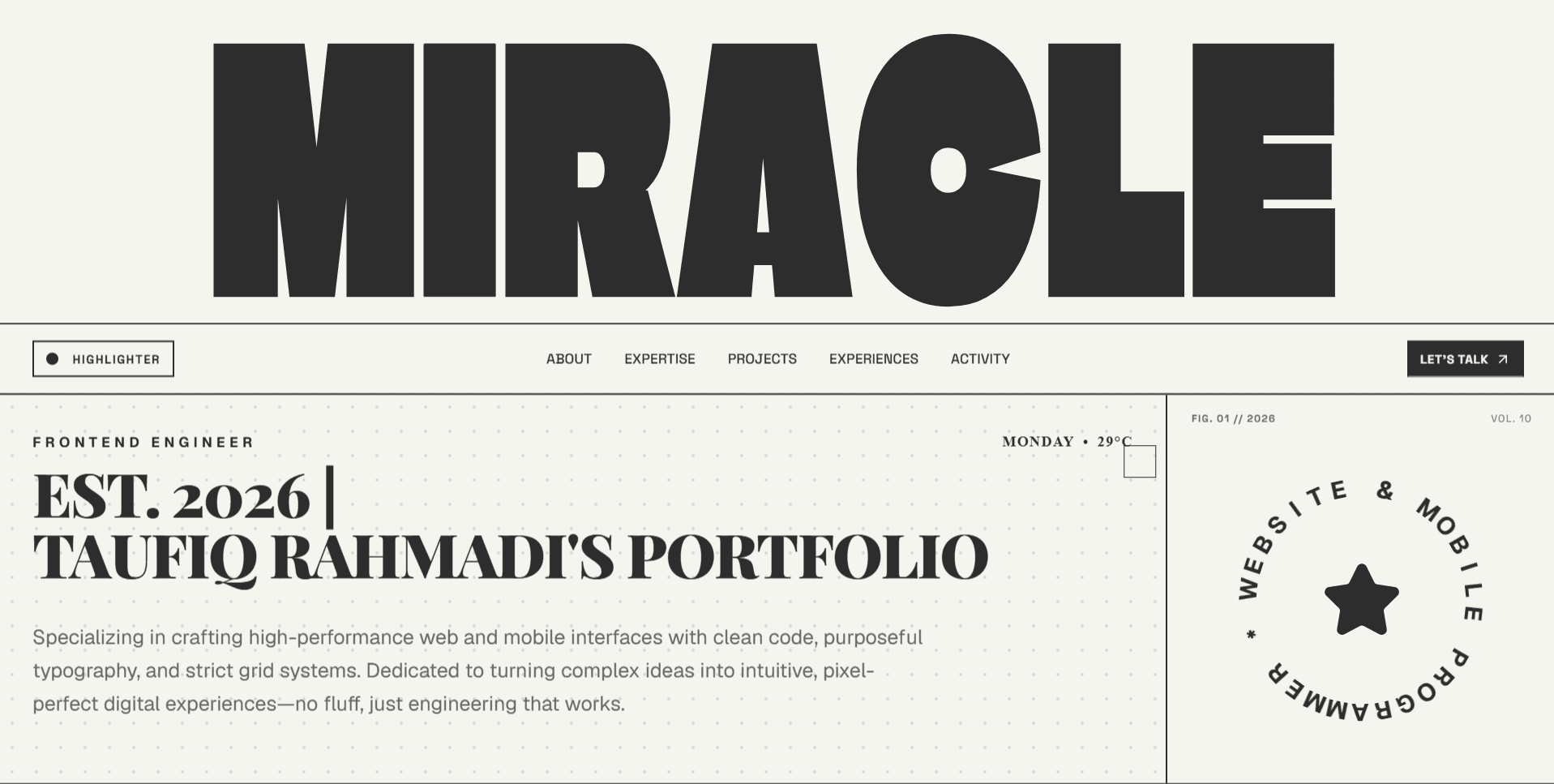 Thumbnail Interactive Portfolio Showcase